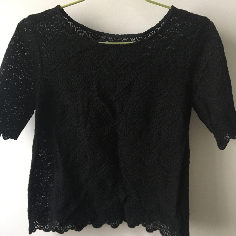 Black lace Madewell top